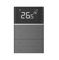 Letour LY/KW0308T10STMSGR Выключатель Т10 с сенсорным дисплеем (3"), 8 кнопок, металл, квадр., серый