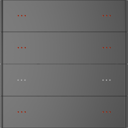 Letour LY/KC0408T10ST KNX выключатель на 8 клавиш с функцией записи и вызова сцен, цвет серый металл