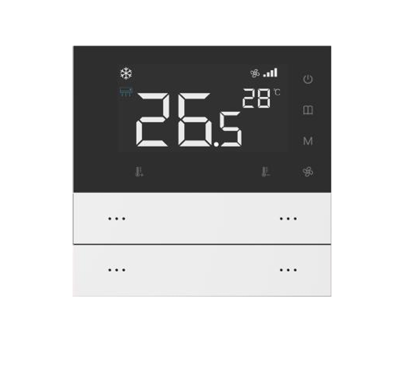 Letour LY/KW0300T10STENPCWHITECURVED 4-кнопочный выключатель с термостатом, закругл. пластик, белый