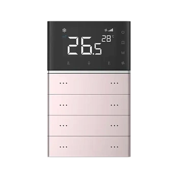 Letour LY/P40872T10STMRGO Выключатель Т10 с сенсорным дисплеем (4"), 6 кнопок, металл, закругл., золотой